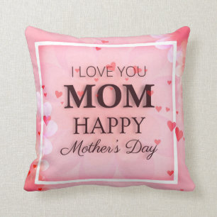 Coussin Je t'aime carreau du jour de mère de maman