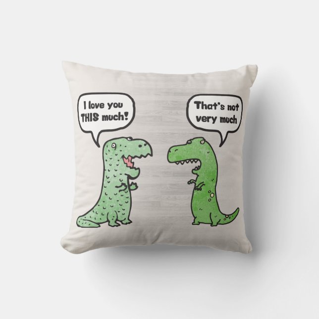 Coussin Je t'aime CE beaucoup (T-Rex) (Recto)
