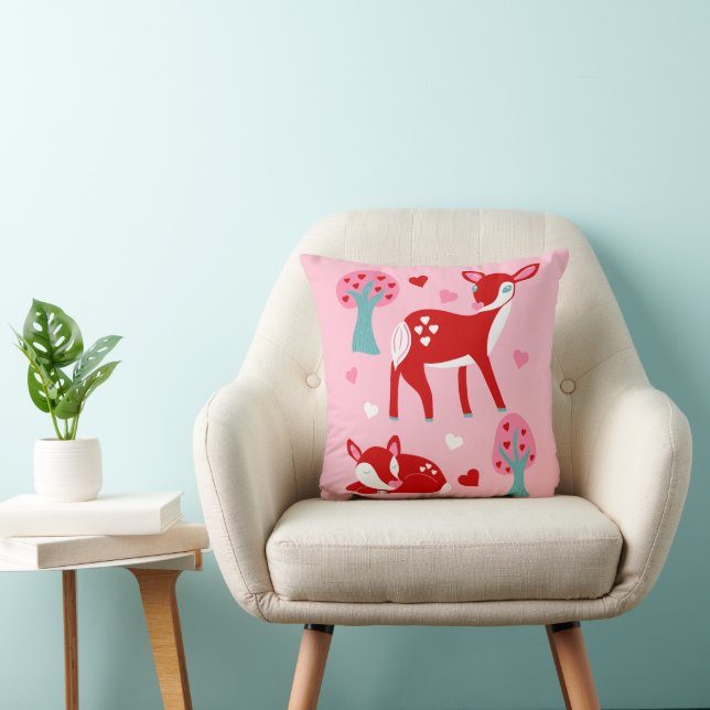 Coussin Je T'Aime Cher Valentines Day Deer (Chaise)