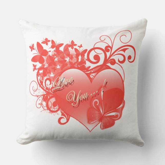 COUSSIN JE T'AIME DANS LE COEUR ROUGE (Recto)
