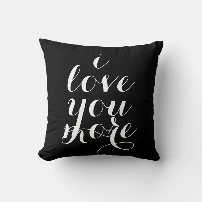 Coussin Je t'aime dire plus inspiré de citation à la mode (Recto)