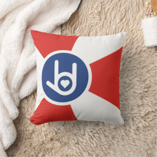 Coussin Je t'aime Drapeau Wichita