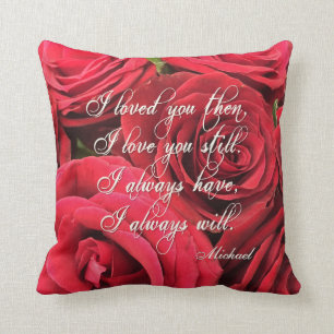 Coussin Je t'aime encore roses rouges personnalisés