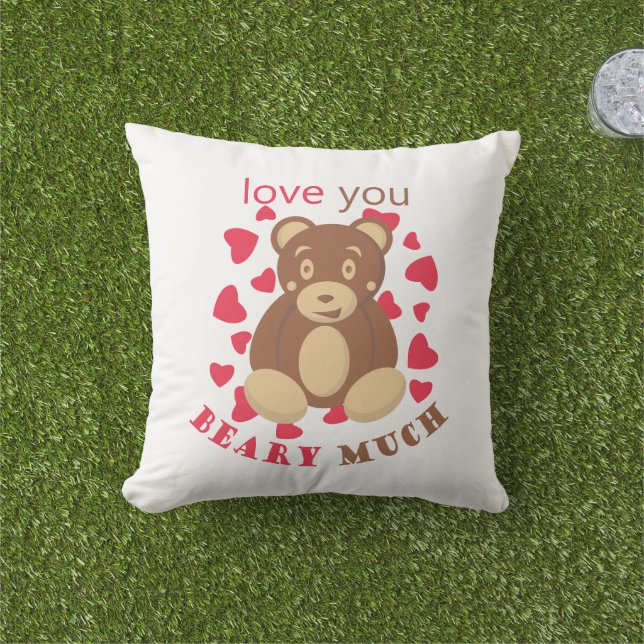 Coussin Je t'aime énormément pour la Saint-Valentin (Herbe)