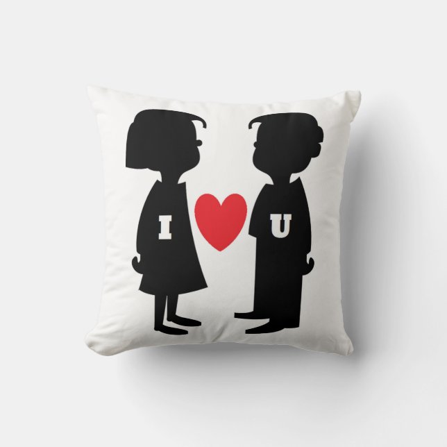 COUSSIN "JE T'AIME" GARÇON ET FILLE (Recto)