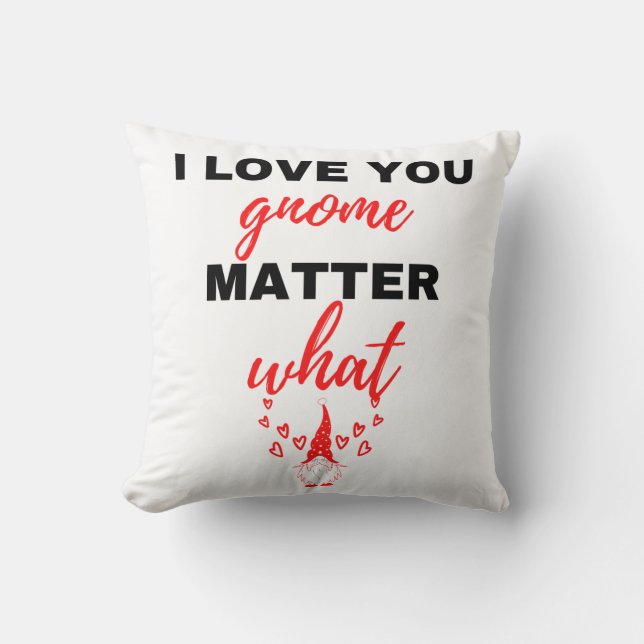 Coussin Je T'Aime Gnome Matter Ce Noir (Recto)