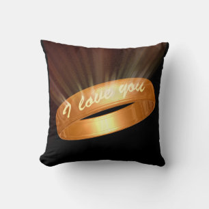 Coussin "Je t'aime" Golden Ring