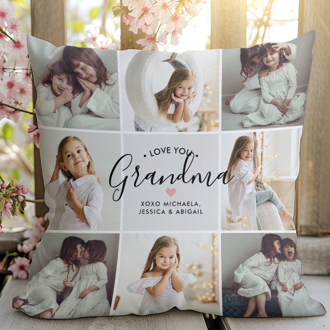 Coussin Je t'aime grand-mère 16-Photo (Créateur téléchargé)