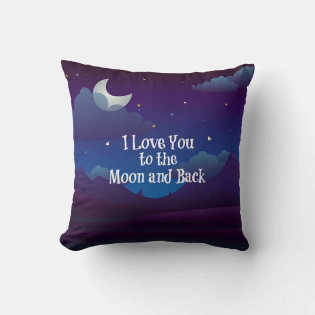 Coussin Je t'aime jusqu'à la lune et retour, (Recto)
