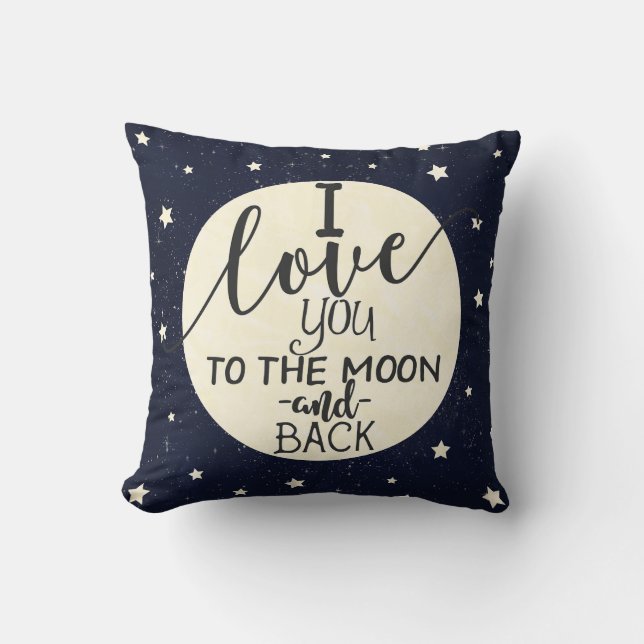 Coussin Je t'aime jusqu'à la lune et retour (Recto)