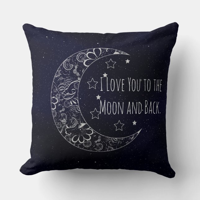 Coussin Je t'aime jusqu'à la lune et retour (Recto)