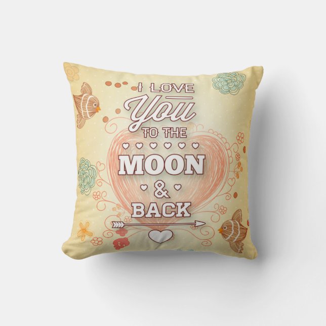 Coussin Je t'aime jusqu'à la lune et retour (Recto)