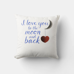 Coussin Je t'aime jusqu'à la lune et retour Amour classiqu