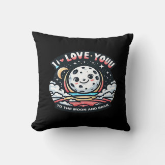 Coussin Je t'aime jusqu'à la lune et retour Design sincère