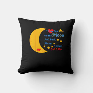 Coussin Je t'aime jusqu'à la lune et retour pour toujours 
