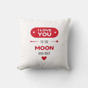 Coussin Je t'aime jusqu'à la lune et retour Style d'amour 