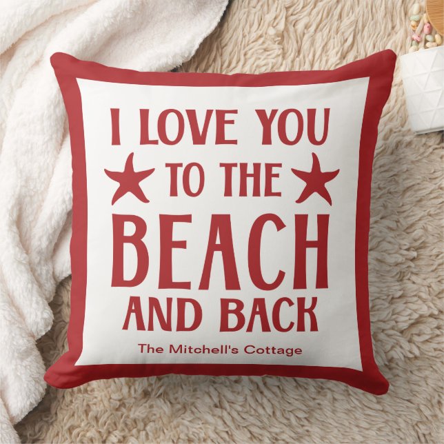Coussin Je t'aime jusqu'à la plage et retour Été côtier (Couverture)