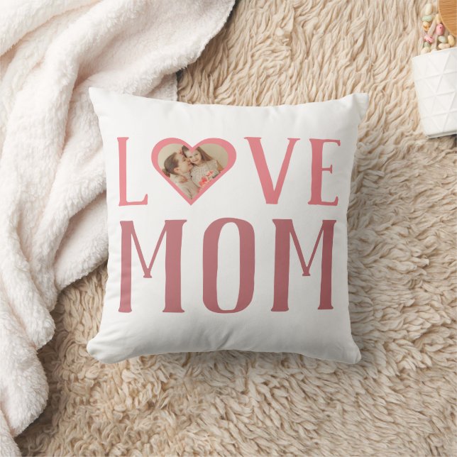 Coussin Je t'aime maman | Cute 1 Photo Joyeuse Fête des mè (Couverture)