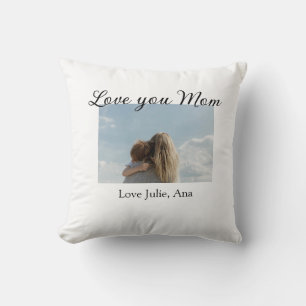 Coussin Je t'aime maman fête des mères ajoutez photo nom s