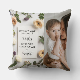 Coussin Je t'aime maman Fête des mères Floral souvenir