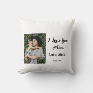 Coussin Je t'aime mère jour élégant ajouter photo texte