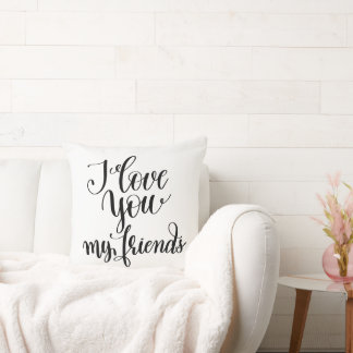 Coussin Je t'aime mes amis