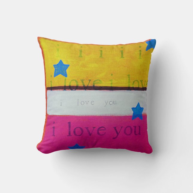 Coussin je t'aime mon carreau de chanson d'amour (Recto)