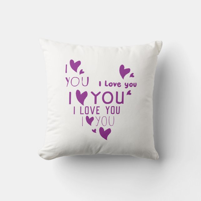 Coussin Je t'aime - montrez votre amour (Recto)
