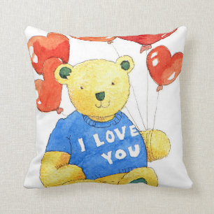 Coussin Je t'aime ours - ballon 2011