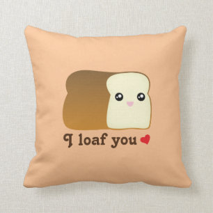 Coussin Je t'aime pain kawaii drôle dessin animé jeu de no