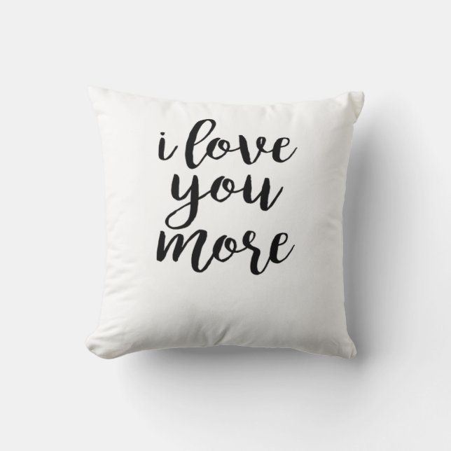Coussin Je t'aime plus design d'amour élégant  (Recto)