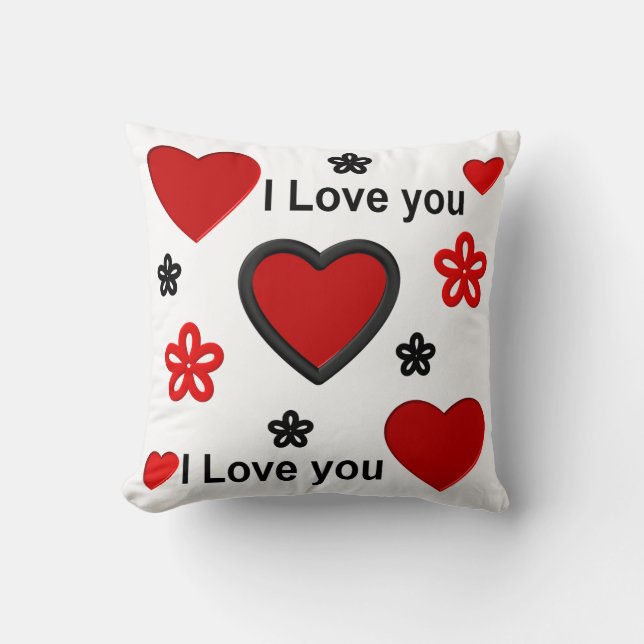 Coussin Je t'aime...plus que n' importe quel mot ne peut l (Recto)