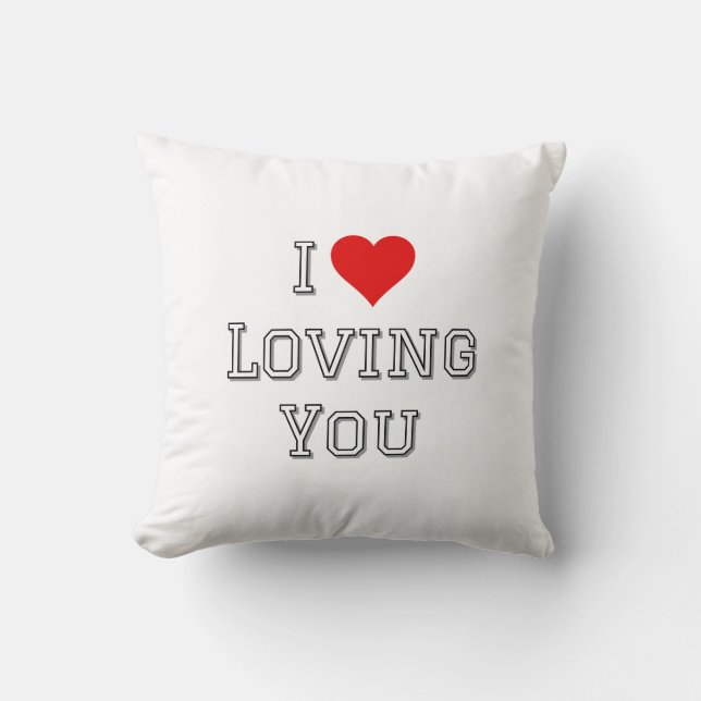 Coussin Je T'Aime Romantique Valentine Typographie (Recto)