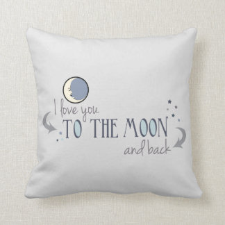Coussin Je t'aime sur la Lune et de retour