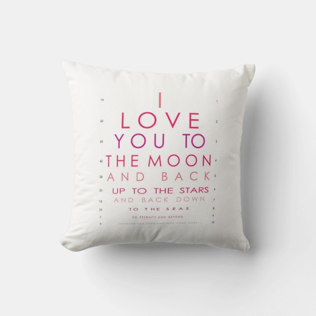 Coussin Je t'aime sur la Lune et de retour (Recto)