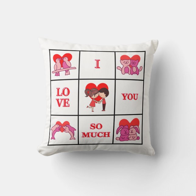 Coussin Je t'aime tellement joli couple (Recto)