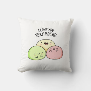 Coussin Je T'Aime Très Mochi Funny Food Pun