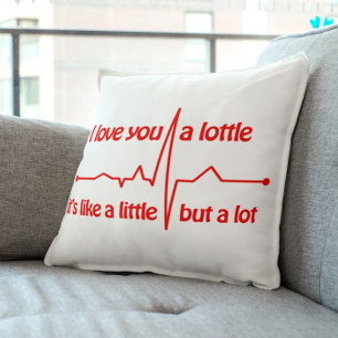 Coussin Je t'aime un mème romantique mignon et chatoyant