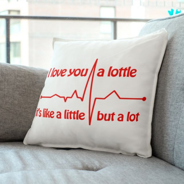 Coussin Je t'aime un mème romantique mignon et chatoyant (Créateur téléchargé)