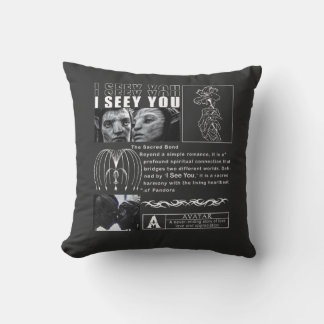 Coussin Je te vois" Art de connexion de l'âme - Noir minim