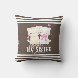 Coussin Je Vais Être Une Grande Soeur Faire-part Bébé