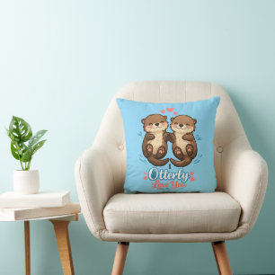 Coussin Je vous aime totalement de loutre