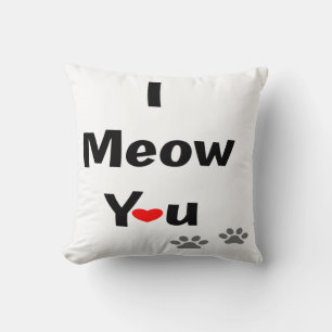 Coussin Je vous miaule chats Saint-Valentin citation félin