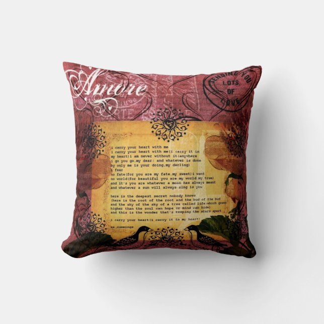 Coussin Je vous porte dans mon style français du marché (Recto)