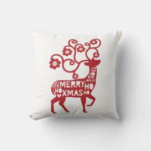 Coussin Je vous souhaite un joyeux renne de Noël