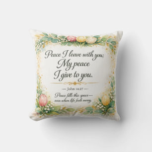 Coussin Jean 14:27 verset biblique, décoration juive messi