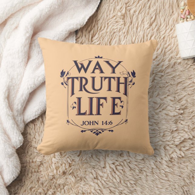 Coussin Jean 14:6 Méthode complexe Vérité vie (Couverture)