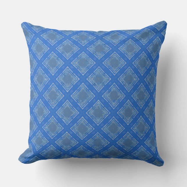 Coussin Jeans couleur bleu tissé (Recto)