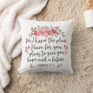 Coussin Jeremiah 29 11 - Car Je Connais Les Plans - Floral