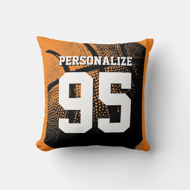 Coussin Jersey de basketball personnalisé numéro jetez ore (Recto)